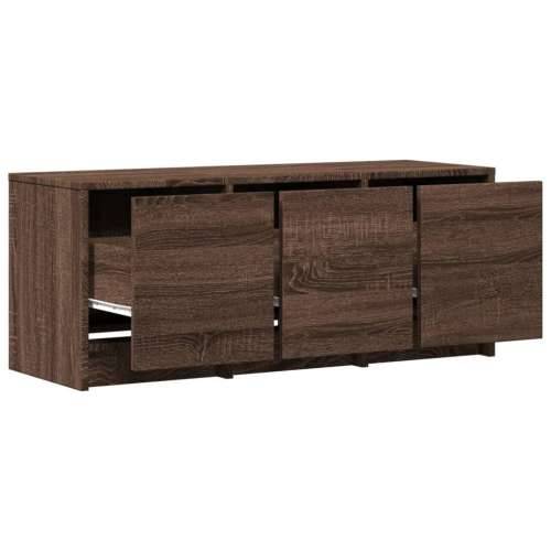 TV ormarić s LED svjetlima boja hrasta 97x34x40 cm drveni - Smeđi hrast 1 97 cm Cijena