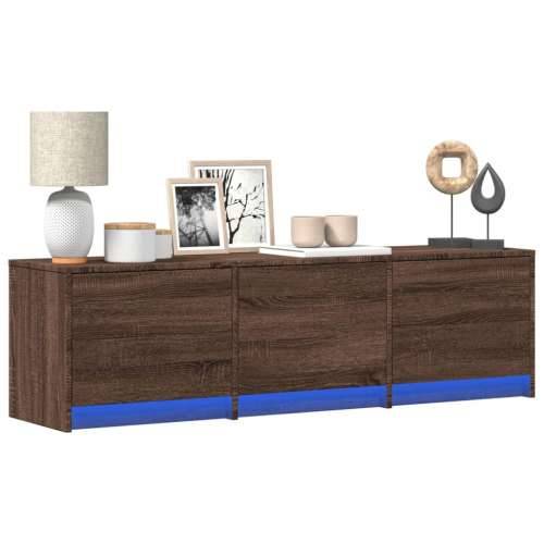 TV ormarić s LED svjetlima boja hrasta 140x34x40 cm drveni - Smeđi hrast 1 140 cm Cijena