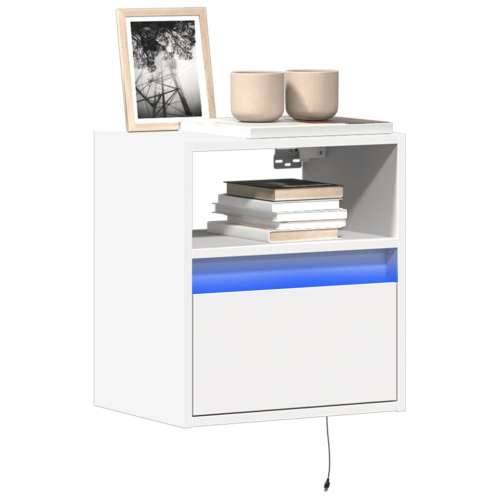Zidni TV ormarić s LED svjetlima bijeli 41x31x45 cm - Bijela 1 41 cm Cijena