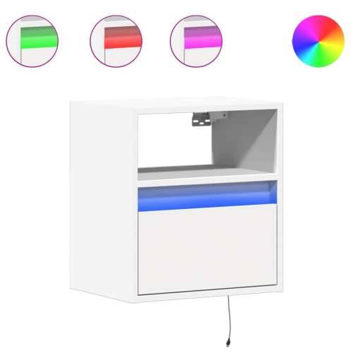 Zidni TV ormarić s LED svjetlima bijeli 41x31x45 cm - Bijela 1 41 cm Cijena
