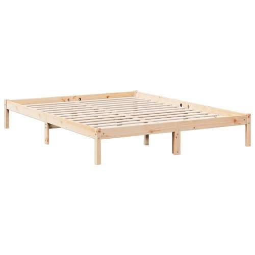 Dugi okvir kreveta bez madraca 160 x 210 cm od borovine - Prirodna 160 x 210 cm Cijena