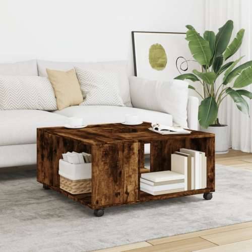 Stolić za kavu boja hrasta 80 x 80 x 40 cm konstruirano drvo - Dimljeni hrast 1 Cijena