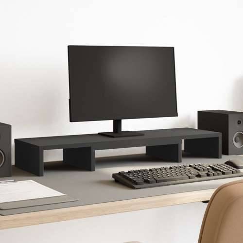 Stalak za monitor podesivi crni 80 x 24 x 10,5 cm drveni - Crna 80 x 24 x 10.5 cm Cijena