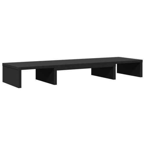 Stalak za monitor podesivi crni 80 x 24 x 10,5 cm drveni - Crna 80 x 24 x 10.5 cm Cijena