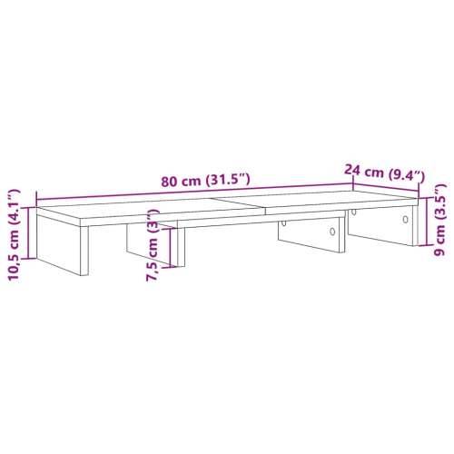 Stalak za monitor podesivi crni 80 x 24 x 10,5 cm drveni - Crna 80 x 24 x 10.5 cm Cijena