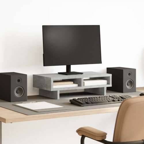 Stalak za monitor siva boja betona 50x27x15 cm drveni - Beton siva 50 x 27 x 15 cm Cijena