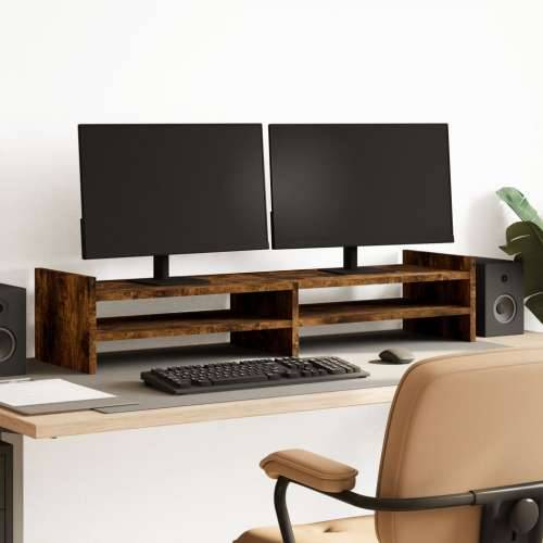 Stalak za monitor boja dimljenog hrasta 100x27x20 cm drveni - Dimljeni hrast 100 x 27 x 20 cm Cijena