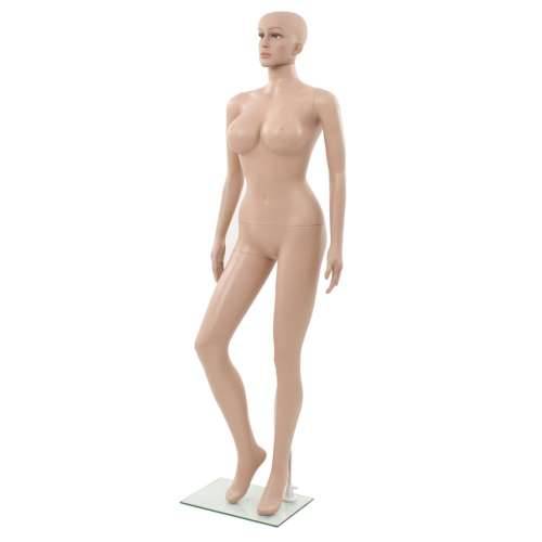 Seksi ženska lutka za izlog sa staklenim postoljem bež 180 cm Cijena