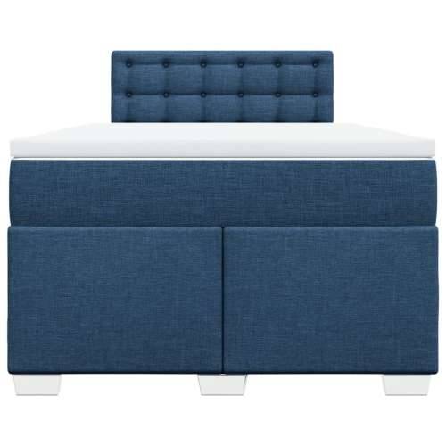 Krevet s oprugama i madracem plavi 120 x 190 cm od tkanine - Plava 120 x 190 cm gumbi Cijena