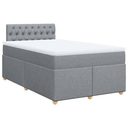 Krevet s oprugama i madracem svjetlosivi 120x190 cm od tkanine - Svjetlosiva 120 x 190 cm Dizajn s gumbima Cijena