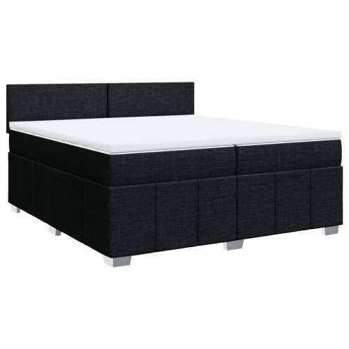 Krevet s oprugama i madracem crni 200x200 cm od tkanine - Crna 200 x 200 cm Gladak dizajn Cijena