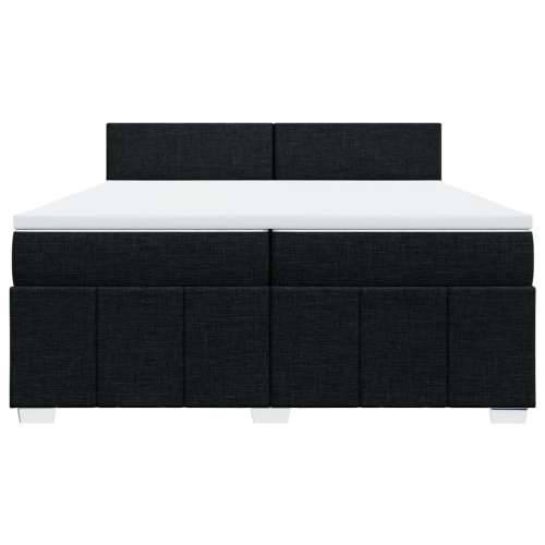 Krevet s oprugama i madracem crni 200x200 cm od tkanine - Crna 200 x 200 cm Gladak dizajn Cijena