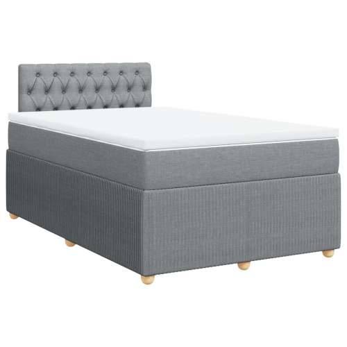 Krevet s oprugama i madracem svjetlosivi 120x190 cm od tkanine - Svjetlosiva 120 x 190 cm Dizajn s gumbima Cijena
