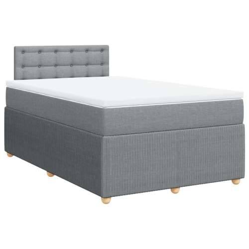 Krevet s oprugama i madracem svjetlosivi 120x190 cm od tkanine - Svjetlosiva 120 x 190 cm gumbi Cijena