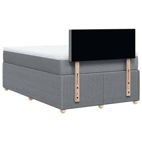 Krevet s oprugama i madracem svjetlosivi 120x190 cm od tkanine - Svjetlosiva 120 x 190 cm gumbi Cijena