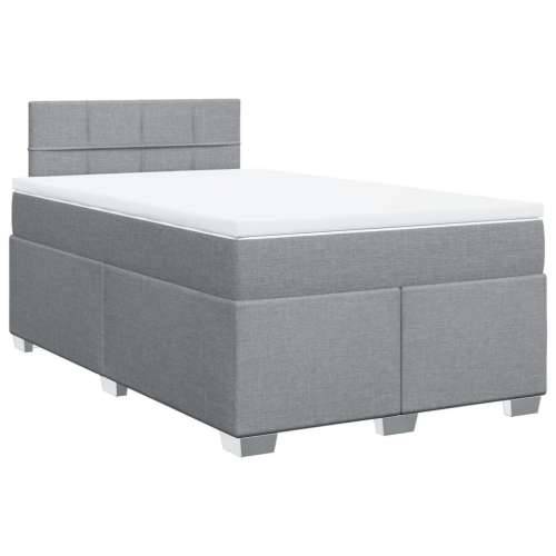Krevet s oprugama i madracem svjetlosivi 120x190 cm od tkanine - Svjetlosiva 120 x 190 cm Blok s kvadratima Cijena