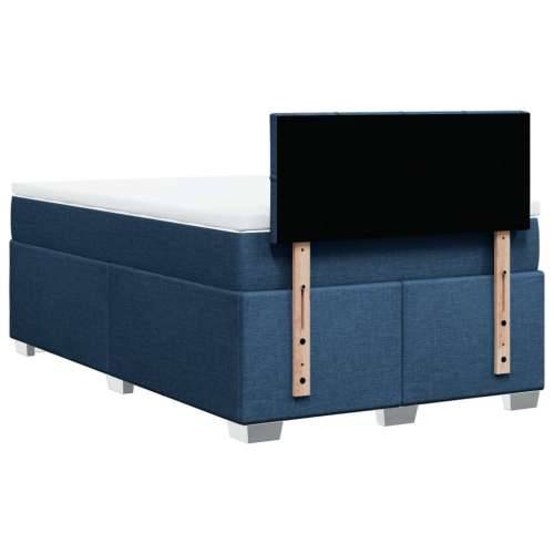 Krevet s oprugama i madracem plavi 120 x 190 cm od tkanine - Plava 120 x 190 cm Blok s kvadratima Cijena