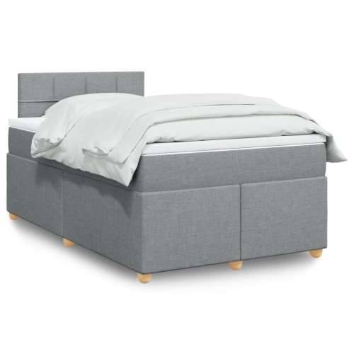 Krevet s oprugama i madracem svjetlosivi 120x190 cm od tkanine - Svjetlosiva 120 x 190 cm Blok s kvadratima Cijena