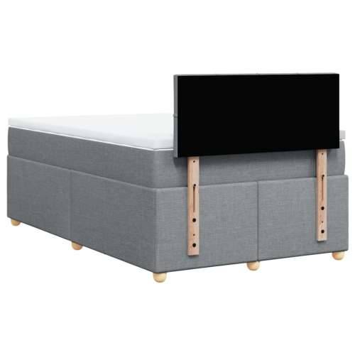 Krevet s oprugama i madracem svjetlosivi 120x190 cm od tkanine - Svjetlosiva 120 x 190 cm Blok s kvadratima Cijena