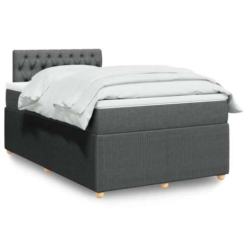 Krevet box spring s madracem tamnosivi 120 x 190 cm tkanina - Tamno siva 120 x 190 cm Dizajn s gumbima Cijena