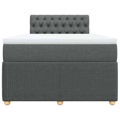 Krevet box spring s madracem tamnosivi 120 x 190 cm tkanina - Tamno siva 120 x 190 cm Dizajn s gumbima Cijena