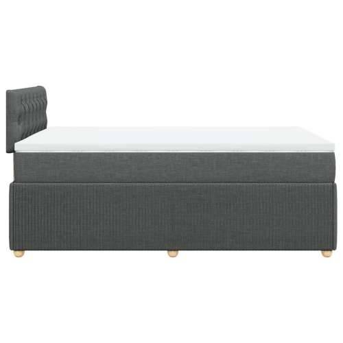 Krevet box spring s madracem tamnosivi 120 x 190 cm tkanina - Tamno siva 120 x 190 cm Dizajn s gumbima Cijena