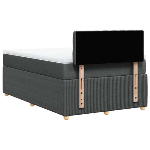 Krevet box spring s madracem tamnosivi 120 x 190 cm tkanina - Tamno siva 120 x 190 cm Dizajn s gumbima Cijena