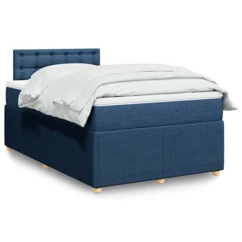 Krevet s oprugama i madracem plavi 120 x 190 cm od tkanine - Plava 120 x 190 cm gumbi Cijena
