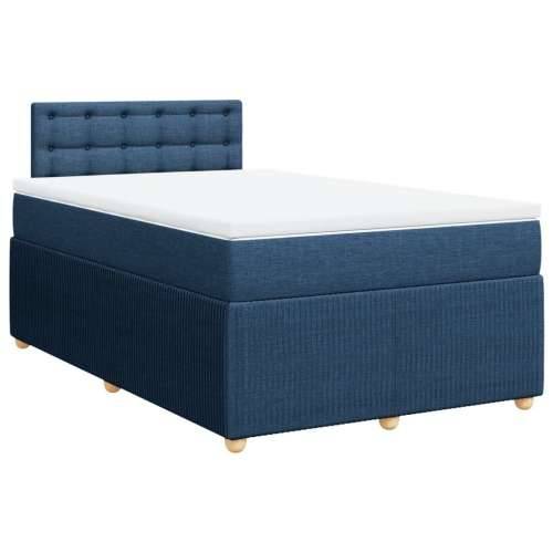 Krevet s oprugama i madracem plavi 120 x 190 cm od tkanine - Plava 120 x 190 cm gumbi Cijena