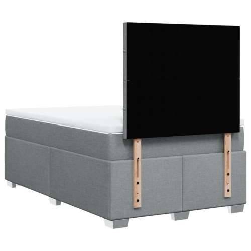 Krevet s oprugama i madracem svjetlosivi 120x190 cm od tkanine - Svjetlosiva 120 x 190 cm Blok s kvadratima Cijena
