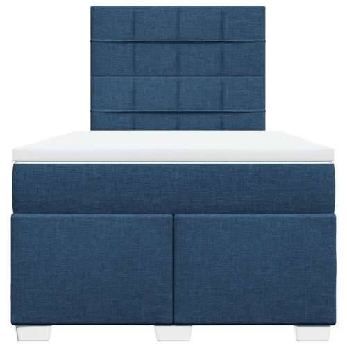 Krevet s oprugama i madracem plavi 120 x 190 cm od tkanine - Plava 120 x 190 cm Blok s kvadratima Cijena