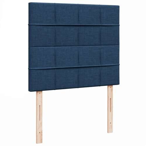 Krevet s oprugama i madracem plavi 120 x 190 cm od tkanine - Plava 120 x 190 cm Blok s kvadratima Cijena