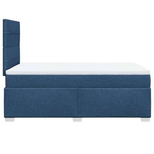 Krevet s oprugama i madracem plavi 120 x 190 cm od tkanine - Plava 120 x 190 cm Blok s kvadratima Cijena