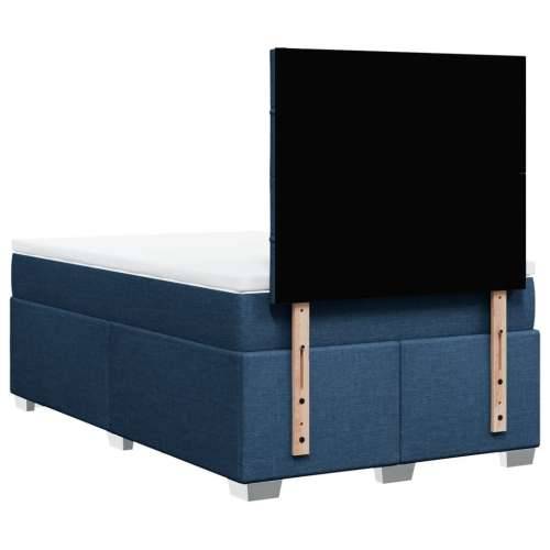 Krevet s oprugama i madracem plavi 120 x 190 cm od tkanine - Plava 120 x 190 cm Blok s kvadratima Cijena