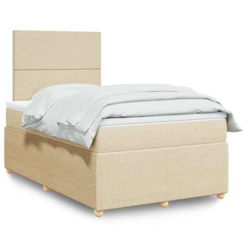 Krevet box spring s madracem krem 120 x 190 cm od tkanine - Krema 120 x 190 cm Gladak dizajn Cijena