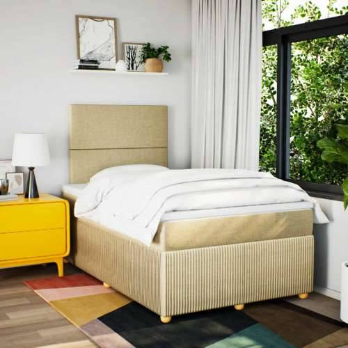 Krevet box spring s madracem krem 120 x 190 cm od tkanine - Krema 120 x 190 cm Gladak dizajn Cijena