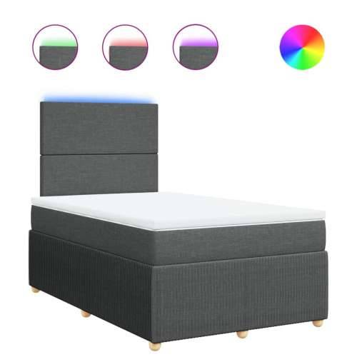 Krevet box spring s madracem tamnosivi 120 x 190 cm tkanina - Tamno siva 120 x 190 cm Gladak dizajn Cijena