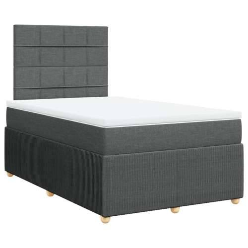 Krevet box spring s madracem tamnosivi 120 x 190 cm tkanina - Tamno siva 120 x 190 cm Blok s kvadratima Cijena
