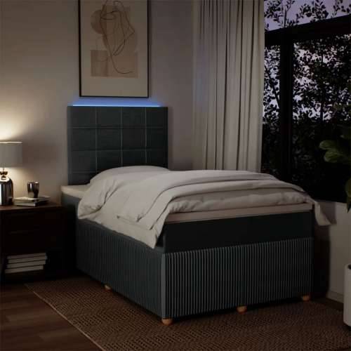 Krevet box spring s madracem tamnosivi 120 x 190 cm tkanina - Tamno siva 120 x 190 cm Blok s kvadratima Cijena
