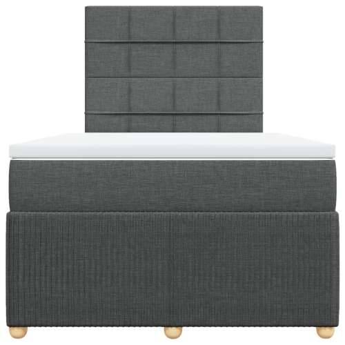 Krevet box spring s madracem tamnosivi 120 x 190 cm tkanina - Tamno siva 120 x 190 cm Blok s kvadratima Cijena