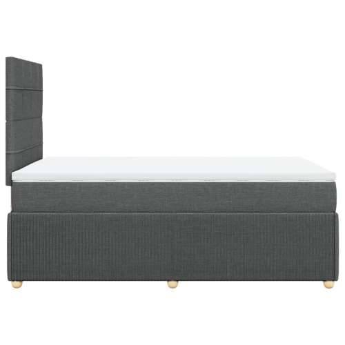 Krevet box spring s madracem tamnosivi 120 x 190 cm tkanina - Tamno siva 120 x 190 cm Blok s kvadratima Cijena
