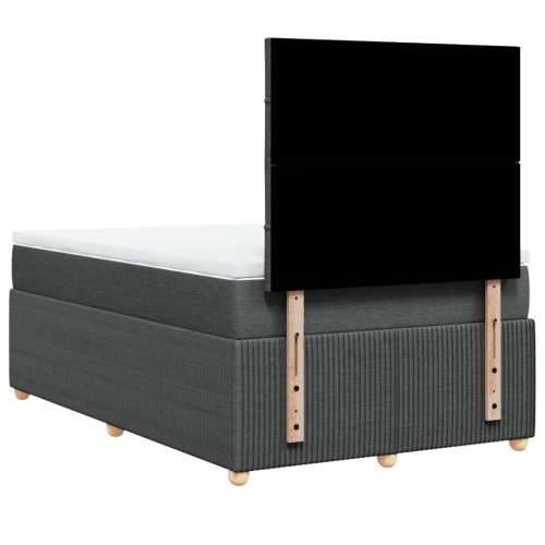 Krevet box spring s madracem tamnosivi 120 x 190 cm tkanina - Tamno siva 120 x 190 cm Blok s kvadratima Cijena