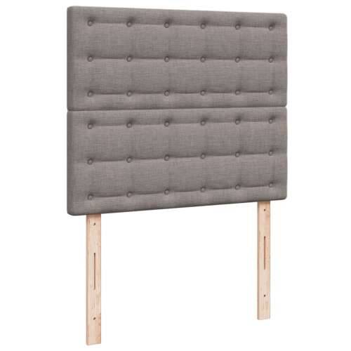 Krevet s oprugama i madracem smeđesivi 120 x 190 cm od tkanine - Sivo-smeđa 120 x 190 cm gumbi Cijena
