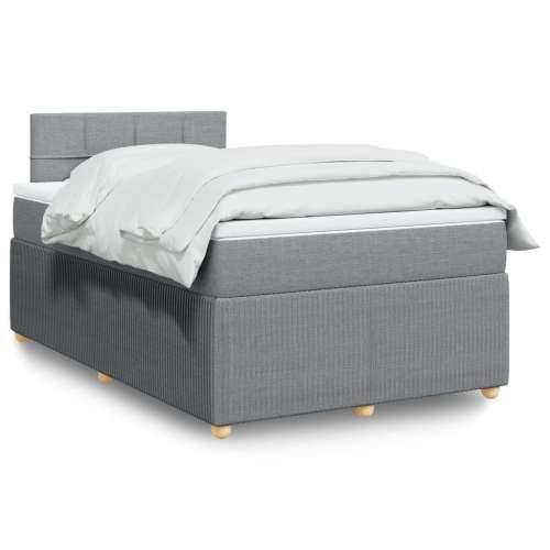 Krevet s oprugama i madracem svjetlosivi 120x190 cm od tkanine - Svjetlosiva 120 x 190 cm Blok s kvadratima Cijena