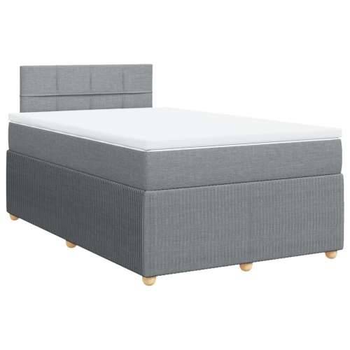 Krevet s oprugama i madracem svjetlosivi 120x190 cm od tkanine - Svjetlosiva 120 x 190 cm Blok s kvadratima Cijena