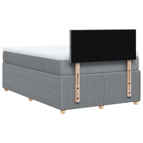 Krevet s oprugama i madracem svjetlosivi 120x190 cm od tkanine - Svjetlosiva 120 x 190 cm Blok s kvadratima Cijena