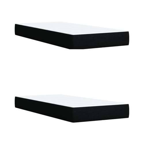 Krevet s oprugama i madracem crni 200x200 cm od tkanine - Crna 200 x 200 cm Blok s kvadratima Cijena