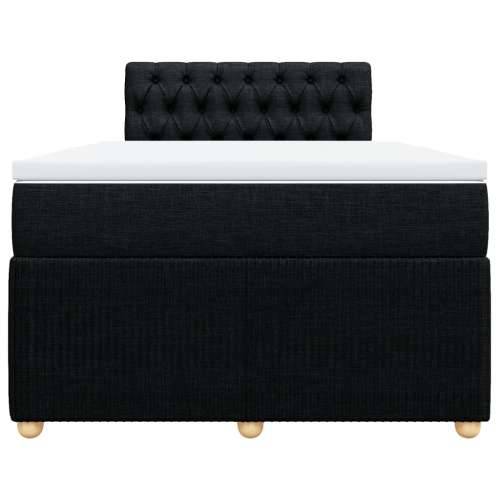 Krevet box spring s madracem crni 120 x 190 cm od tkanine - Crna 120 x 190 cm Dizajn s gumbima Cijena