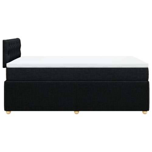 Krevet box spring s madracem crni 120 x 190 cm od tkanine - Crna 120 x 190 cm Dizajn s gumbima Cijena