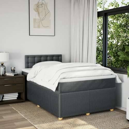 Krevet box spring s madracem tamnosivi 120 x 190 cm tkanina - Tamno siva 120 x 190 cm gumbi Cijena